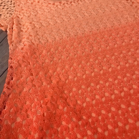 NY Collection Crochet Tunic NWT Ombré Orange - Picture 2 of 4